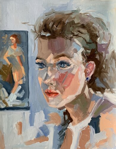 Romantic woman. Portrait of the female artist. par Vita Schagen, Peinture en vente sur Singulart