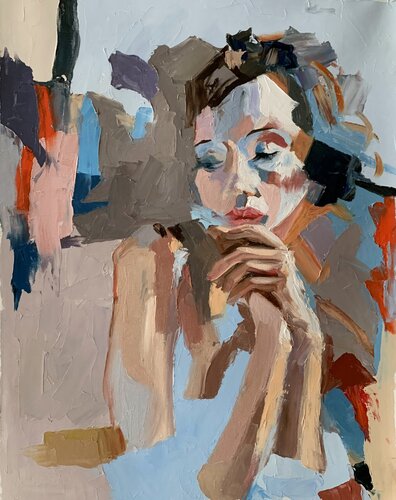 Romantic woman. Portrait of the female artist.#2 par Vita Schagen, Peinture en vente sur Singulart