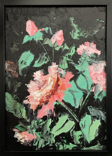 Midnight Roses. framed von Vita Schagen, Malerei kaufen auf Singulart