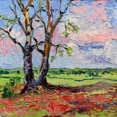 Landscape. Original impasto oil painting. de Vita Schagen, Pintura a la venta en Singulart