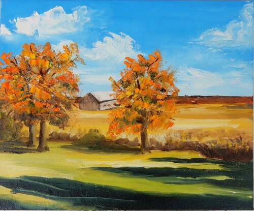 Autumn in Tuscany. landscape de Vita Schagen, Pintura a la venta en Singulart