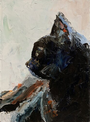Black Cat portrait. par Vita Schagen, Peinture en vente sur Singulart