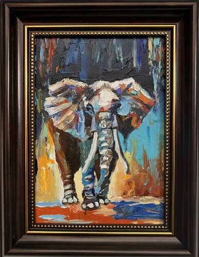 Elephant. xs framed. van Vita Schagen, Schilderij te koop op Singulart