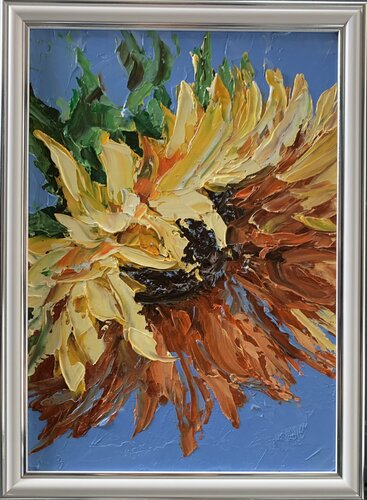Sunflower's Dance. Garden flowers. von Vita Schagen, Malerei kaufen auf Singulart