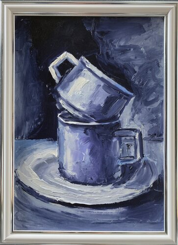 Coffee tea cups. Still life. par Vita Schagen, Peinture en vente sur Singulart