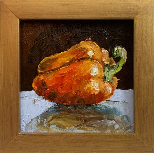 Red Bell Paprika. Still life. van Vita Schagen, Schilderij te koop op Singulart