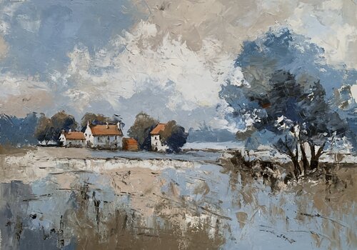 Cloudy Countryside. par Vita Schagen, Peinture en vente sur Singulart