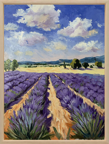 Tuscan Lavender Fields. de Vita Schagen, Pintura a la venta en Singulart