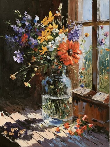 Window Light Bouquet. by Vita Schagen, Painting for Sale on Singulart