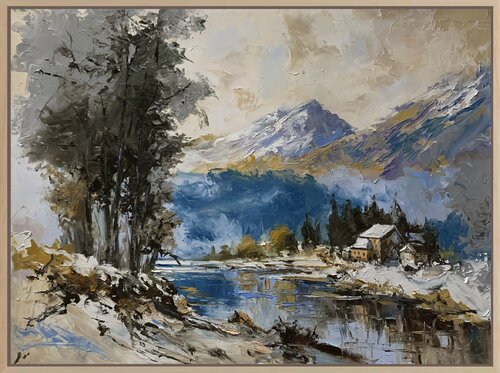 Alpine Stillness in Switzerland. par Vita Schagen, Peinture en vente sur Singulart