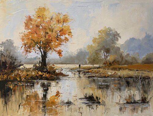 Autumn's Golden Embrace von Vita Schagen, Malerei kaufen auf Singulart