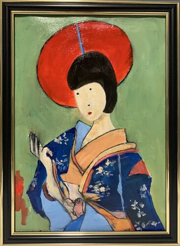 Japanese beauty. Geisha. Fantasy woman. #7 par Vita Schagen, Peinture en vente sur Singulart