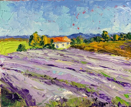 Lavender field. de Vita Schagen, Pintura a la venta en Singulart