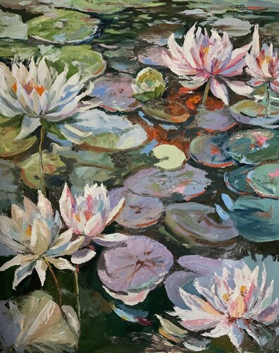 Echoes of Water Lilies. von Vita Schagen, Malerei kaufen auf Singulart