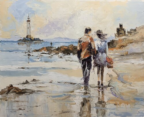 Lighthouse. Coastal Stroll. von Vita Schagen, Malerei kaufen auf Singulart