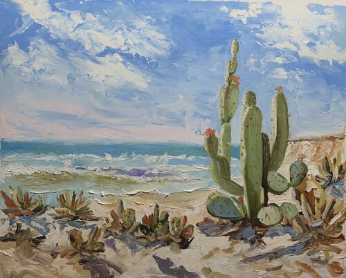 Cactus Coast. par Vita Schagen, Peinture en vente sur Singulart