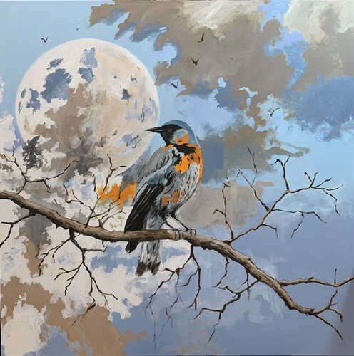 Beneath a Winter Moon. von Vita Schagen, Malerei kaufen auf Singulart