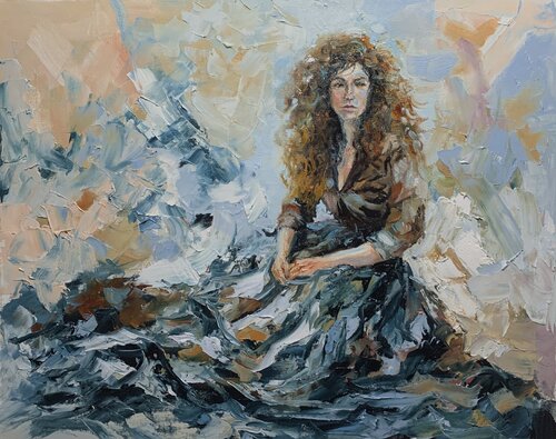 Woman in Blue. di Vita Schagen, Pittura in vendita su Singulart
