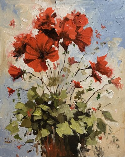 Geranium Glow. von Vita Schagen, Malerei kaufen auf Singulart