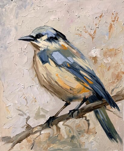 Quiet Observer. The Eurasian Nuthatch. by Vita Schagen, Painting for Sale on Singulart