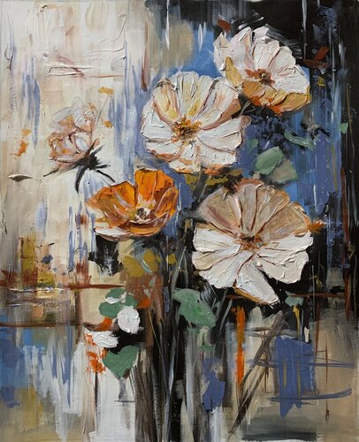 Wild Blooms. Abstract Floral bouquet. by Vita Schagen, Painting for Sale on Singulart