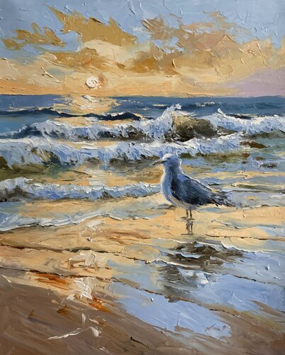 Evening Tide, sunset. par Vita Schagen, Peinture en vente sur Singulart
