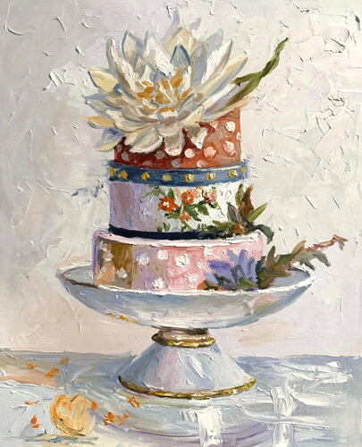 Floral Cake Still Life. von Vita Schagen, Malerei kaufen auf Singulart