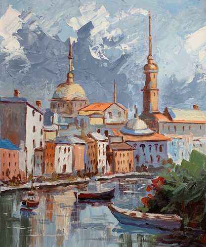 Old Town Waterfront. par Vita Schagen, Peinture en vente sur Singulart
