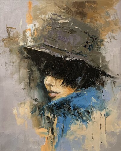 Woman in Hat, Portrait. by Vita Schagen, Painting for Sale on Singulart