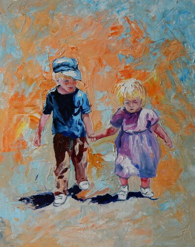 Best friends par Vita Schagen, Peinture en vente sur Singulart