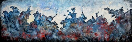 Abstract dream. Who is living on the mountains? par Vita Schagen, Peinture en vente sur Singulart