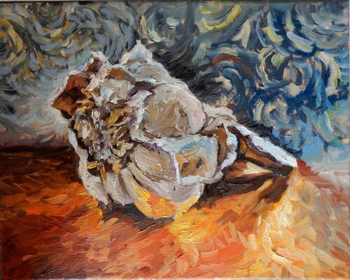 Inspired by Van Gogh. Still life with a garlic. Vita Schagen