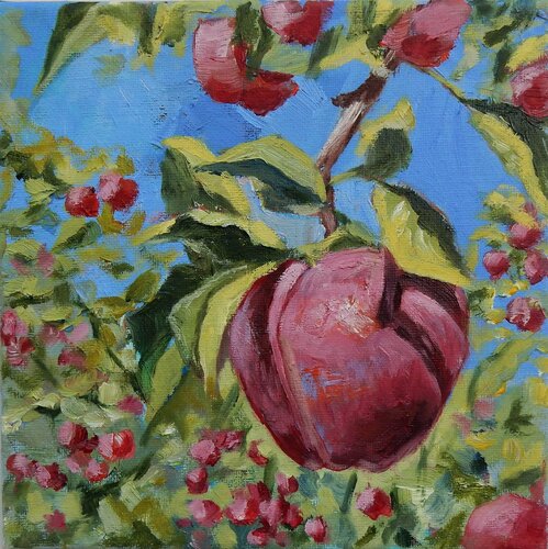 Apple in a garden. par Vita Schagen, Peinture en vente sur Singulart