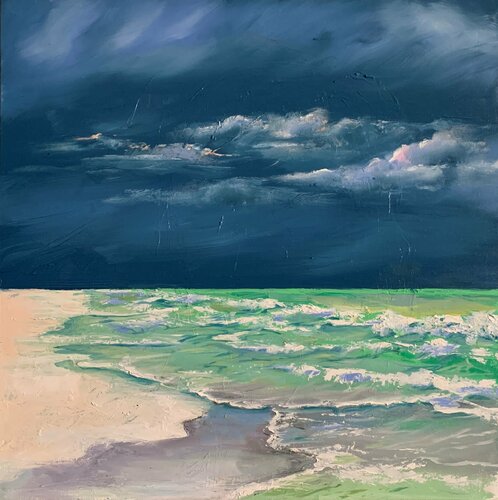 Dark sky. Seascape par Vita Schagen, Peinture en vente sur Singulart