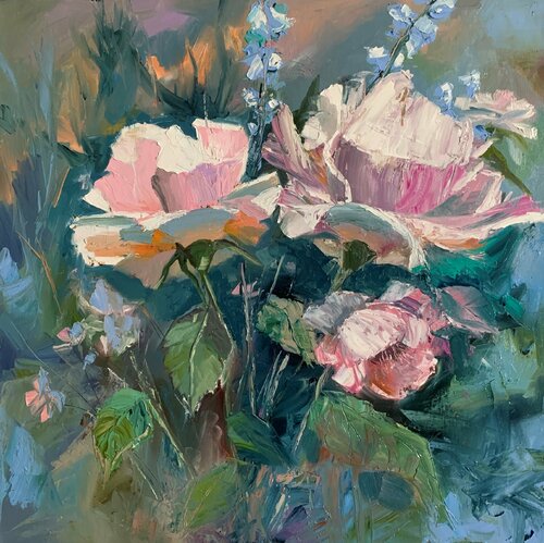 Peonies, garden flowers. par Vita Schagen, Peinture en vente sur Singulart