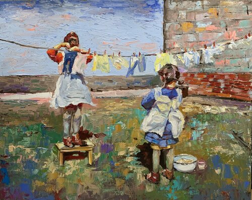Little girls von Vita Schagen, Malerei kaufen auf Singulart