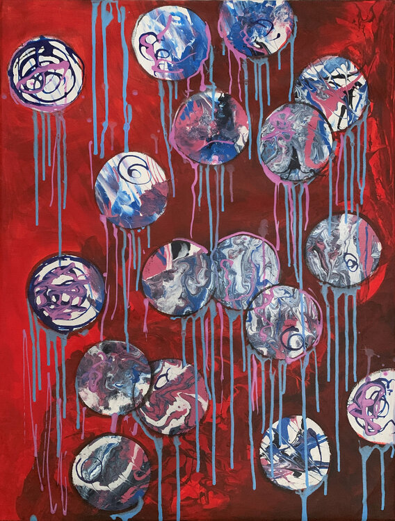 Bubbles. Abstract painting. Vita Schagen