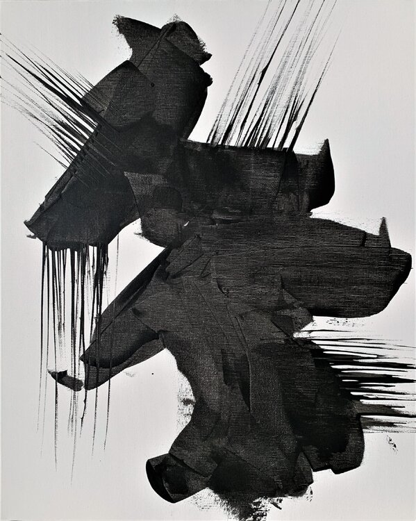 Black & White abstract painting. (3) Vita Schagen