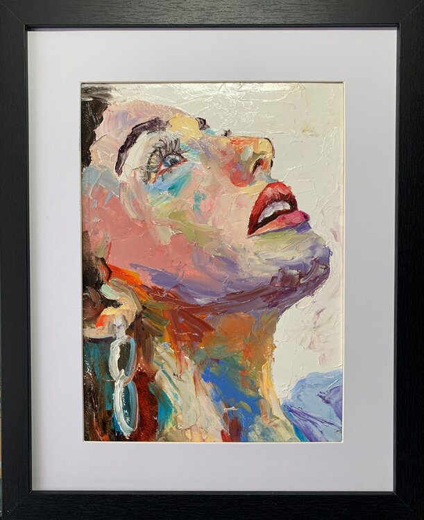 Woman in a red hat. Portrait. Vita Schagen