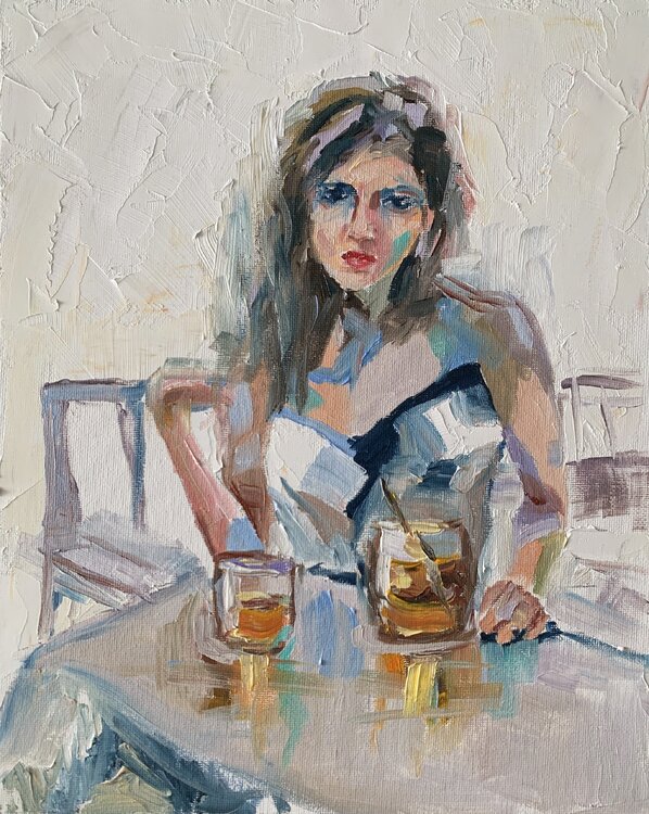 Woman in a caffe.* Vita Schagen