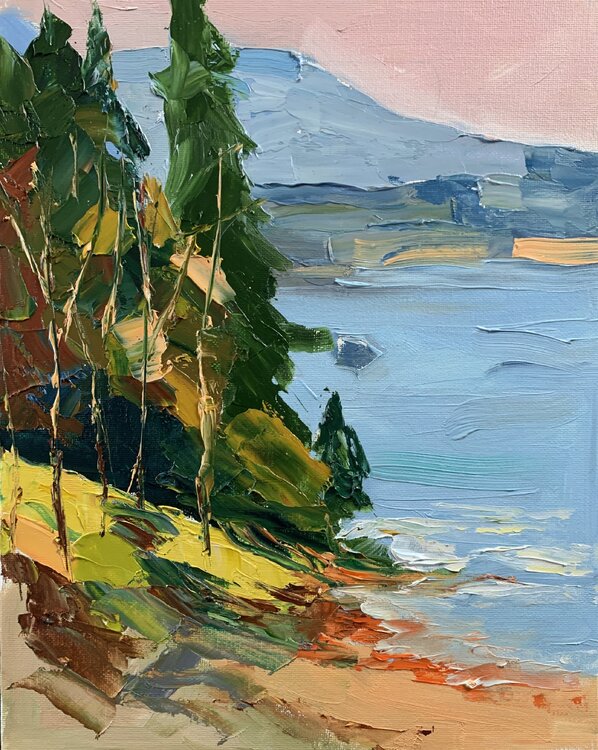 Landscape. Original impasto oil painting. Vita Schagen