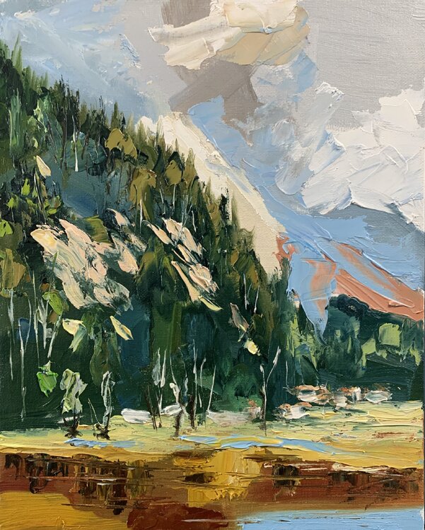 Landscape. Original impasto oil painting. Vita Schagen