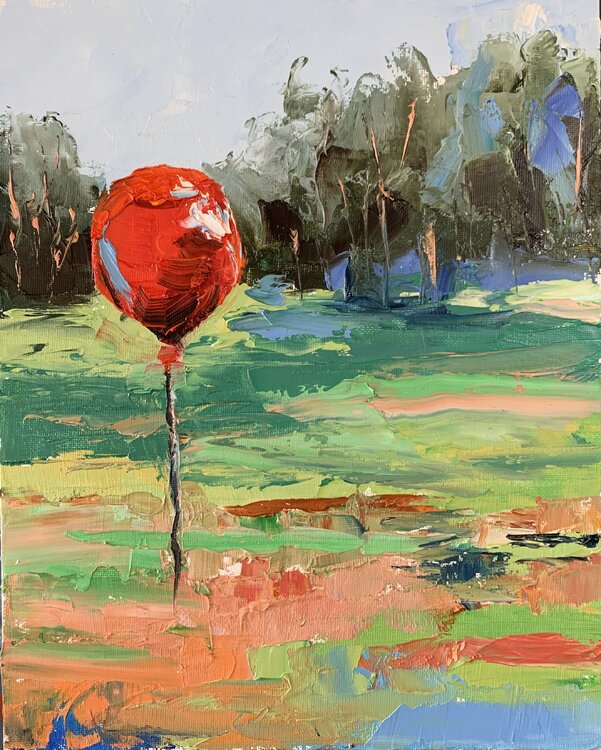 Landscape with an air balloon. Vita Schagen