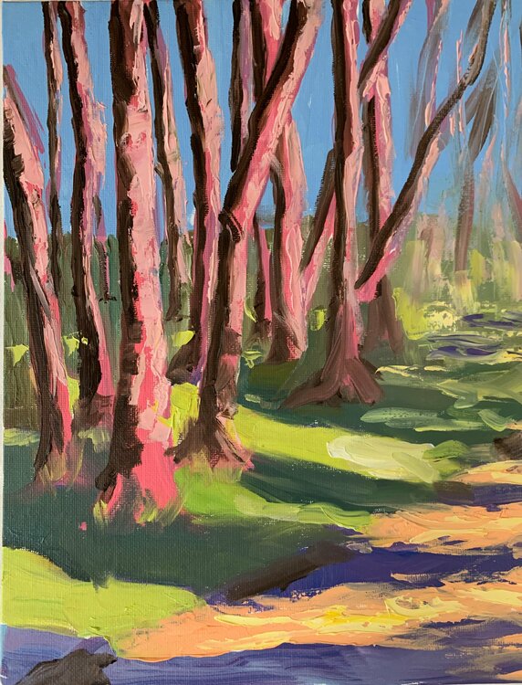 Pink trees. Landscape. Vita Schagen