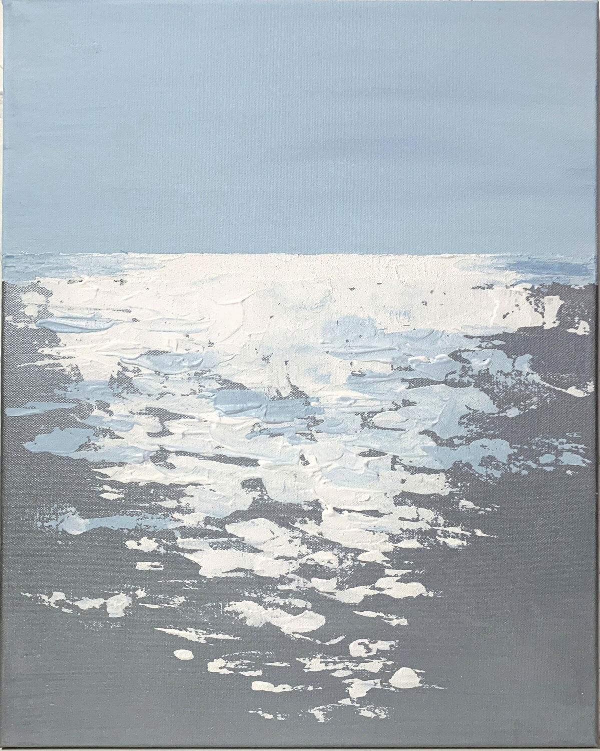 Abstract painting. Silver ocean. Vita Schagen