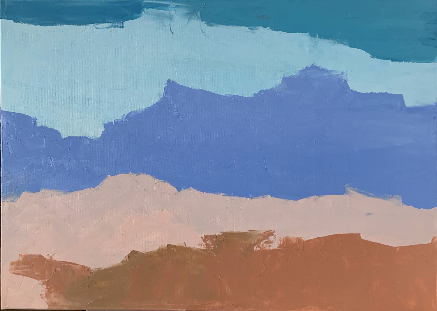 On the beach. Abstract seascape painting. Vita Schagen Originalgemälde zu verkaufen