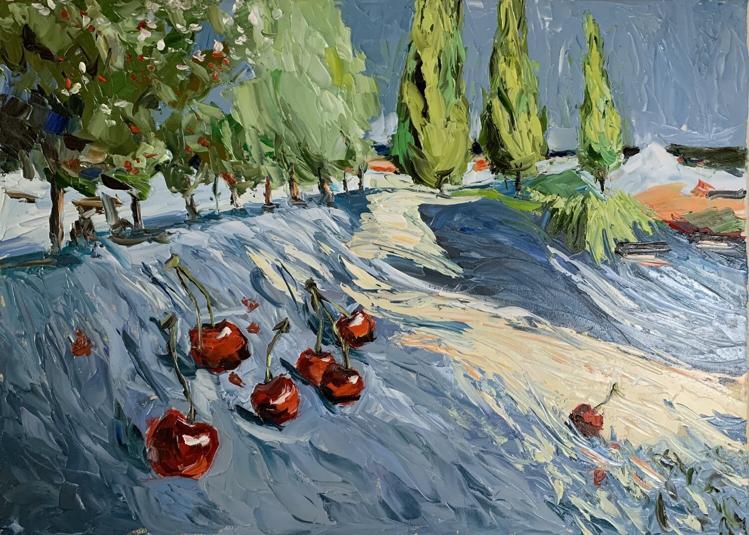 Olive trees and cherries. Vita Schagen