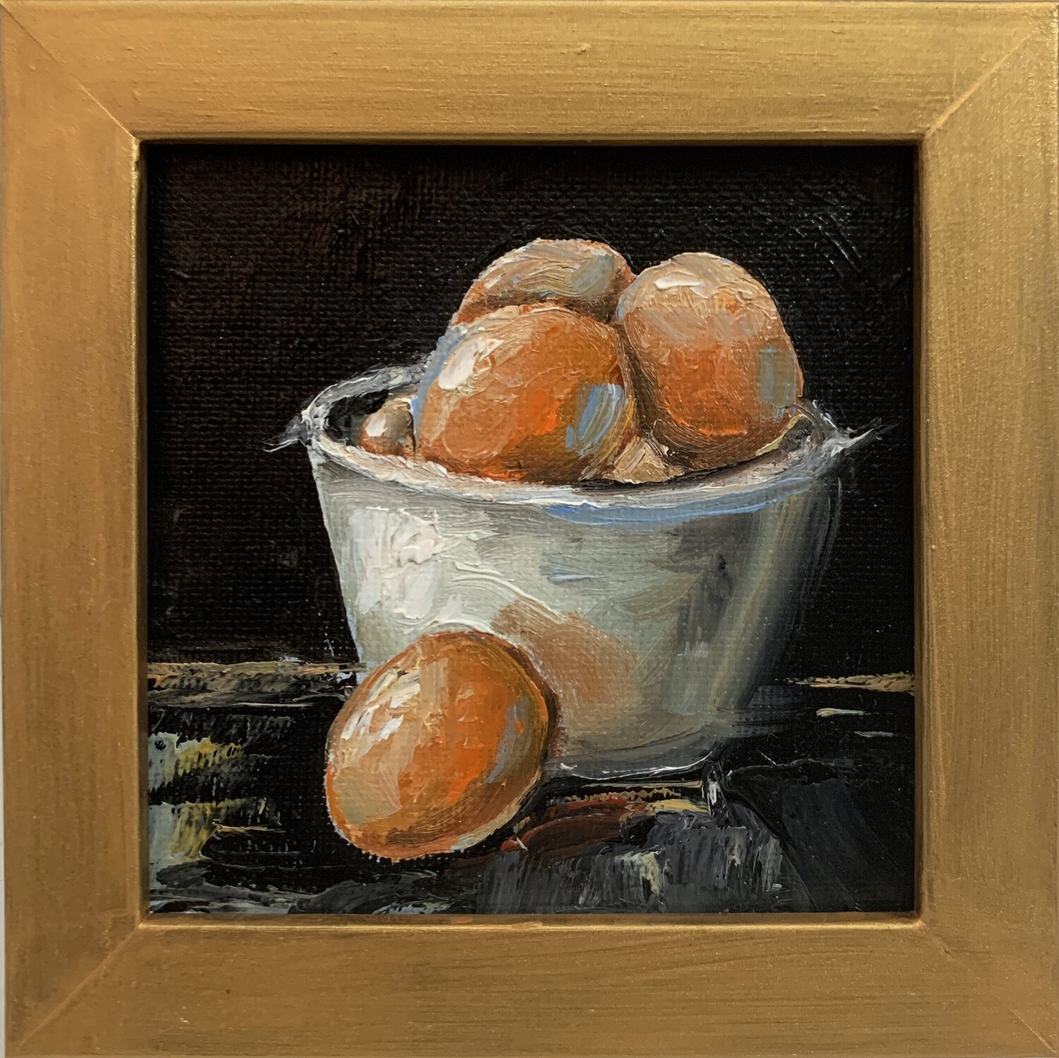 Still life. White Bowl with Eggs.. Vita Schagen