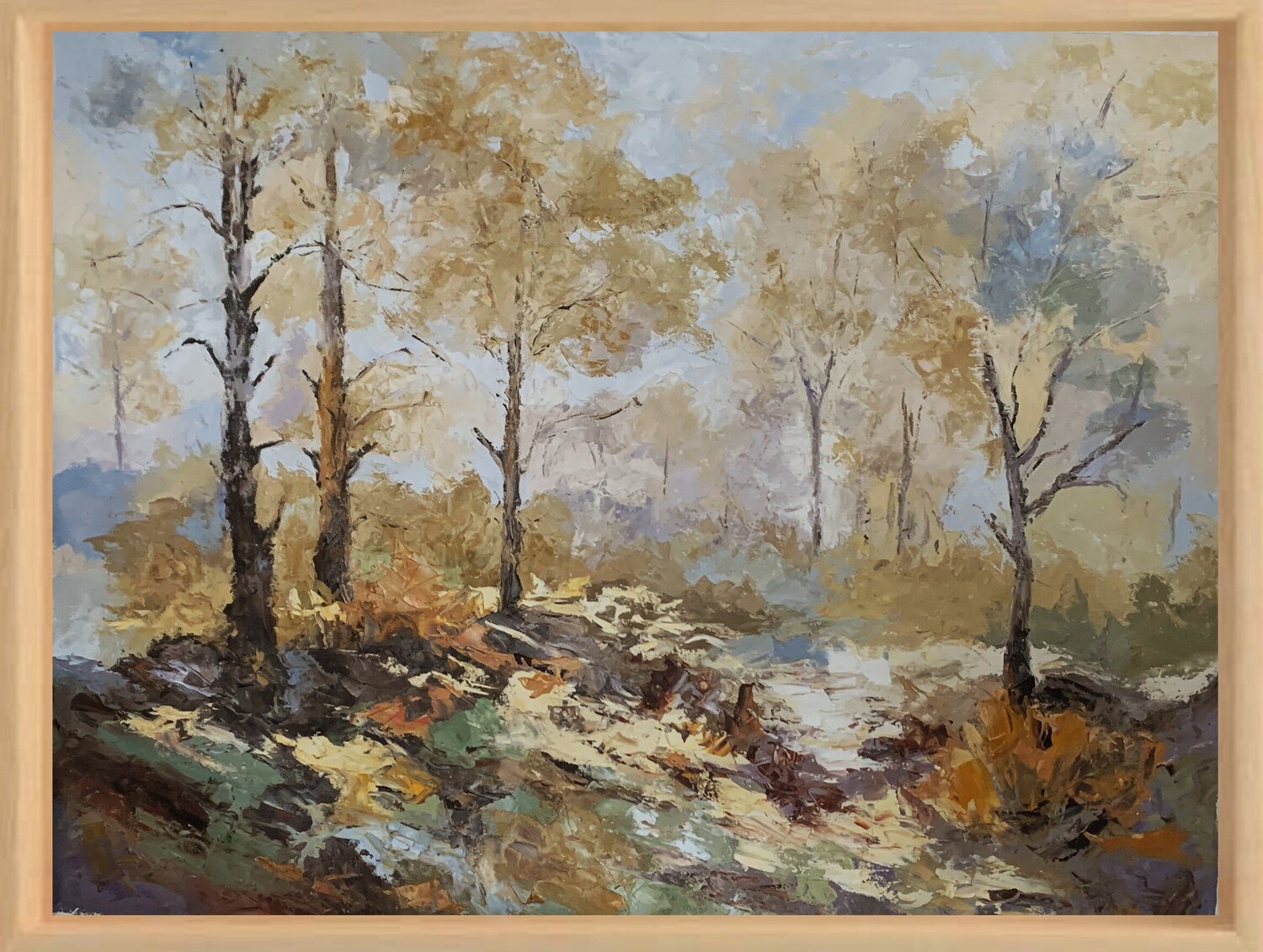 Autumnal Light in Golden Woods. Vita Schagen Originalgemälde zu verkaufen
