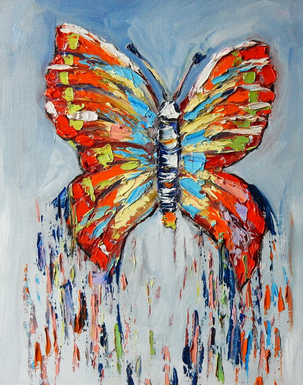 Butterfly. palette knife, impasto. Vita Schagen